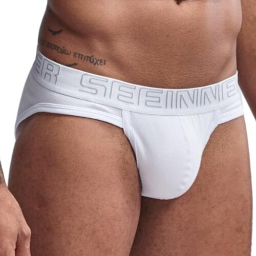 Cotton Mens Underwear Low Waist Solid Pouch Underpants Soft Briefs Panties Ropa Interior Hombre