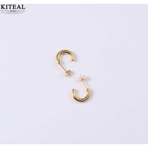 KITEAL 2020 Hot selling 18KGP Gold Filled Lady stud earrings Geometric C women earrings jewelry display
