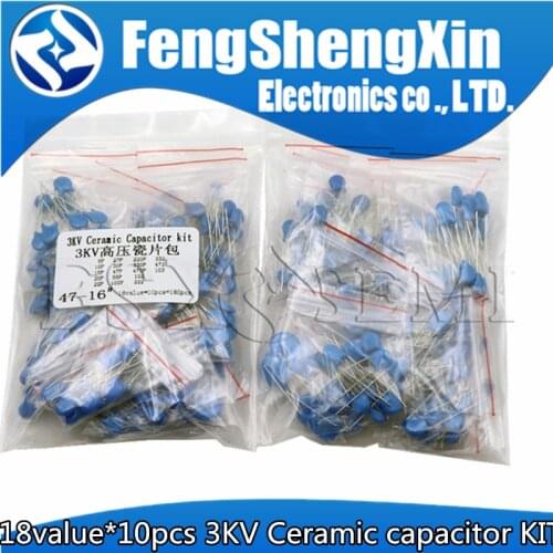 18value*10pcs 3KV High voltage Ceramic capacitor KIT 3KV 5P 10P 22P 30P 47P 56P 100P 150P 220P 330P 470P 102 222 332 472 103