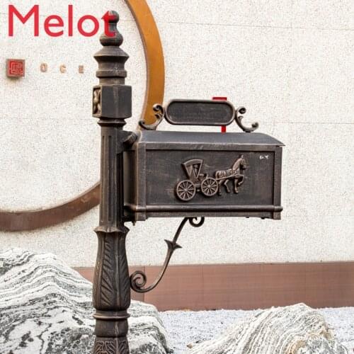 European-Style Retro Creative Mailbox Outdoor Rainproof Anti-Rust Mailbox Villa Letter Box without Lock Post Box New Product