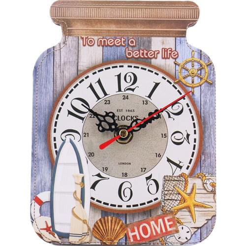 European Style Cute Candy Jar Wood Table Clock Wooden Home kids Room Decoration Kids Table Clock Handicraft Vintage Alarm Clock