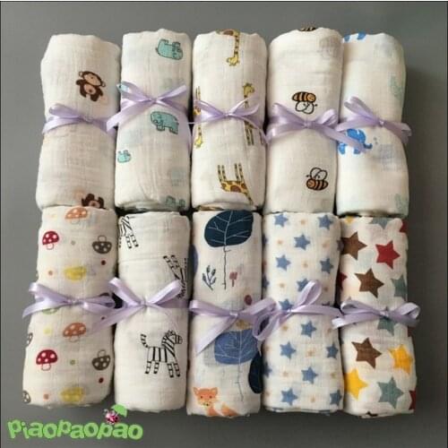 Infant Muslin Cotton Newborn Baby Bath Towel Swaddling Blankets Baby Bedding Wrap Swaddle 120*120cm