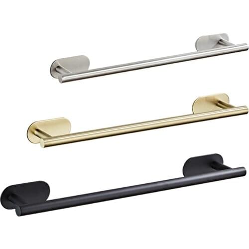 40cm 50cm Stainless Steel Bathroom Towel Rack Self Adhesive Wall-Mounted Bathroom Towel Shelf Holder Balcony Towel Shelf Hanger