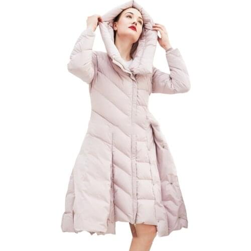 2020 New Brand Wmens Winter Jackets Parkas Female Long Hooded Goose Down Thickening Coat Outwear chaquetas de mujer LX2317