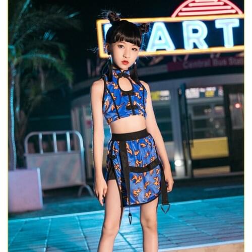 New Children Hip Hop Jazz Dance Costumes Girls Winter Long Sleeve Red Tops Pants Vest Street Dance Drum Stage Costumes