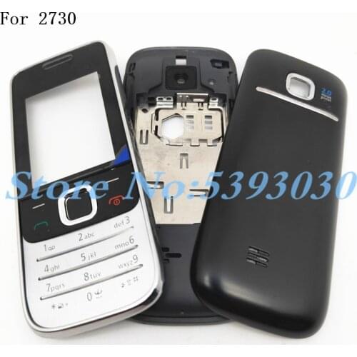 Original Full Housing For Nokia 2730C 2730 Front Faceplate Frame Cover Case+Back cover/battery door cover+Keypad + Logo