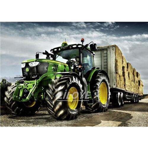 Full Square/Round Diamond Painting Landscape 5D Diamond Embroidery Tractor Farm Pattern Mosaic Christmas Gift Decoration DF333