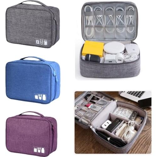 Portable Cable Digital Storage Bags Organizer USB Gadgets Wires Charger Power Battery Zipper Cosmetic Bag Case Accessories Item