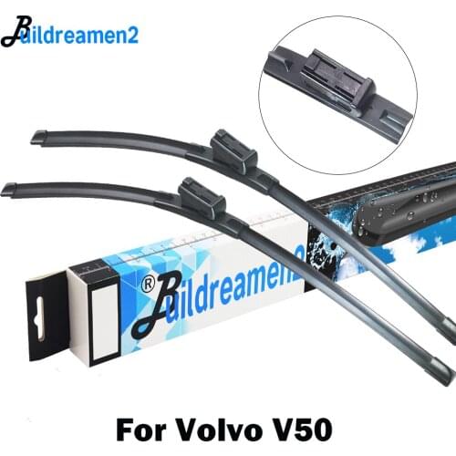 Buildreamen2 2 X Car Wiper Blade Front Windscreen Rubber Wiper For Volvo V50 2004 2005 2006 2007 2008 2009 2010 2011 2012 2013