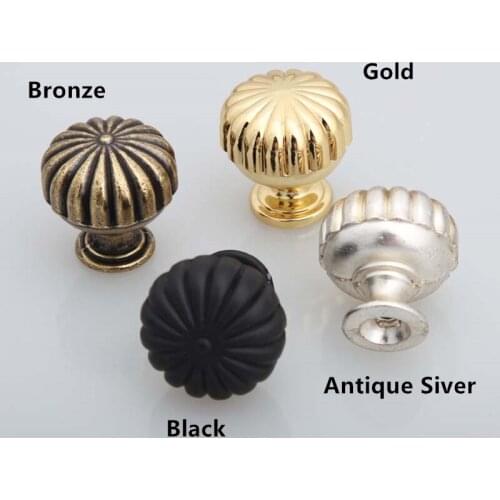25mm modern fashion gold black furniture samll knob antique silver bronze pumpk drawer cabinet knob pull pumpkin dresser handle