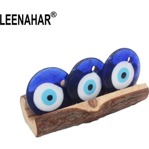 2Pcs/Lot-40MM Glass Evil Eye Pendant Blue Turkish Eye Hanging Charm Kabbalah Protection Amulet DIY Jewelry Findings