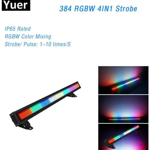 384 0.55W RGBW 4IN1 LED Strobe Light IP65 Waterproof Color Changing High Bright Wall Washer Low Power Consumption DJ Disco Light