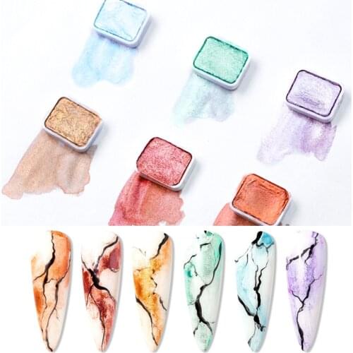 T-TIAO CLUB 1 Box Smoke Effect Nail Powder Watercolor Draw Paint Blooming Flowers Pigment Chrome Nail Art DIY Decoration