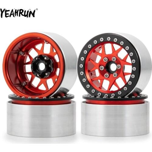 YEAHRUN 1/2/4 Pcs Aluminum Alloy 2.2inch Beadlock Wheel Rim Hubs For 1/10 Axial SCX10 II 90046 Traxxas TRX4 CC01 D90 RC Car