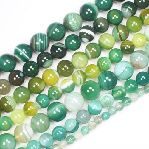 Green Stripe Agate 4-16mm Round Loose Beads 15inch ,DIY Jewelry Making ! We provide mixed wholesale for all items