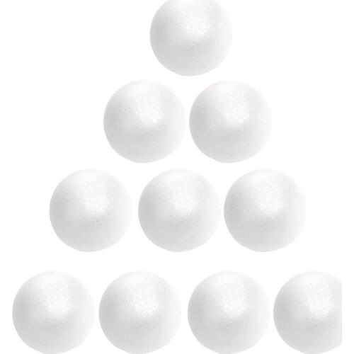 10pcs 6cm Christmas Decoration Modelling Craft Polystyrene Balls Round Spheres (White)