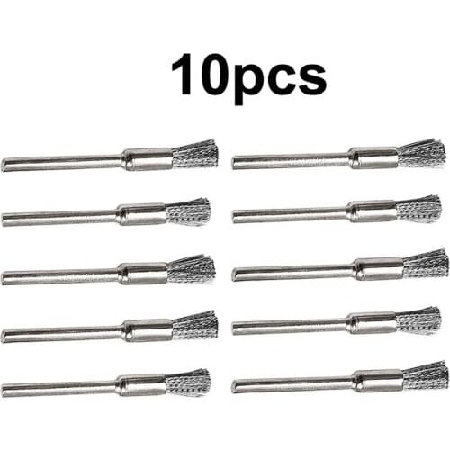 10pcs Steel Wire dril Brushes dremel accessories polishing Brush dremel tools accessories for Mini drill burr brushed wheel