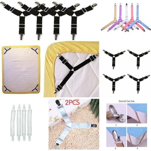 2/4 Pcs White black Fasteners Elastic Mattress Cover Blankets Bed Sheet Grippers Clip Holder