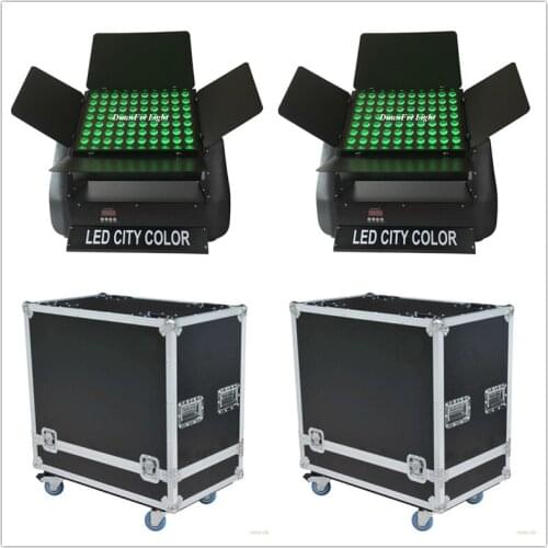 2Lot+Flightcase) 80x10w 4in1 Dmx Wall Washer Light Flood Lyre Outdoor City Color Led Wash Rgbw 10W