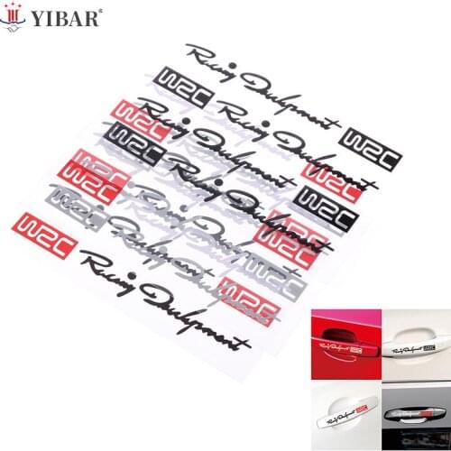 4 X Car Styling Fashion WRC World Racing Development Creative Car Door Handle Decals Design Stickers PVC Decals