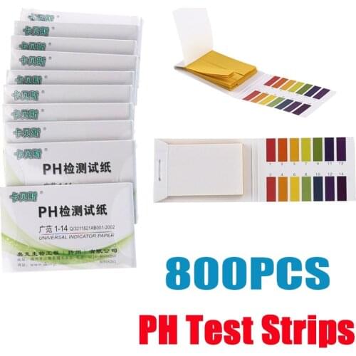 800pcs PH Papers Strips PH 1-14 Universal Full Range Litmus Test Paper Strips Laboratory Tools 80 Strips In 1pack