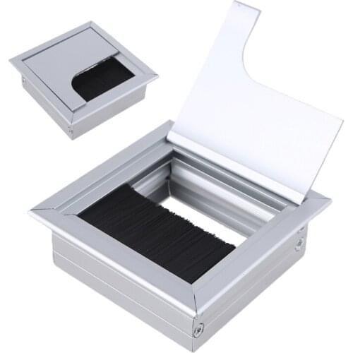 Aluminium Square Rectangle Desk Computer Wire Cable Outlet Insert Hole Cover Table Grommet