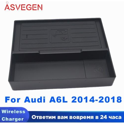 Car Wireless Charger For Audi Q6L/ Q2L 2018-2019 Phone Charging Pad Module Fast Charging Case Plate Central Console Storage Box