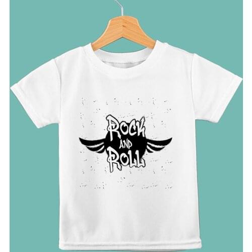 Boys White T-shirts 90s Harajuku Punk Rock Clothes Europe Popular Childrens Shirt Fashion Hip Hop Streetwear Kids Top Tee