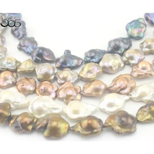 Free Shipping 16mm 5 Colors Natural Flower Irregular Freeform Keshi Freshwater Pearl Jewelry Beads Strand 15"