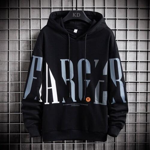 #7125 Black White Yellow Hoodies Sweatshirt Tops Pullovers Letter Print Spring Autumn Korean Style Fashion Casual Loose Coat