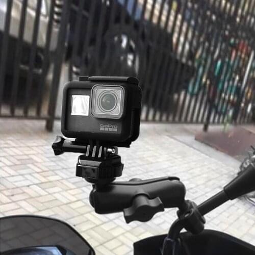 Motorcycle Riding Camera Holder Rearview Mirror Adjustable Metal Fixed Bracket Stand For GoPro Hero 9/8/7 insta360 oneXR Cameras