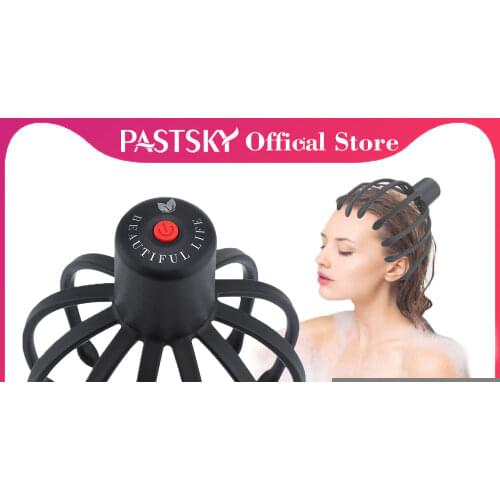 Pastsky Octopus Claw Scalp Head Massager Electric 12 Red Light Masajeador Cabeza Sonic Vibration Stress Relief Fatigue Relax