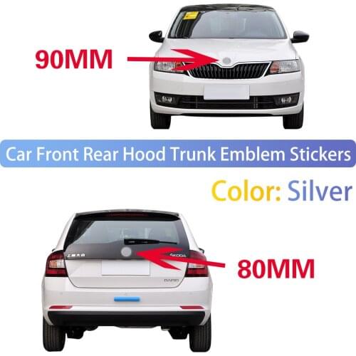80mm 90mm Car Emblem Front Rear Bonnet Hood Trunk For Skoda Octavia A7 A5 1 2 3 rapid kodiaq fabia karoq superb 2 3 yeti