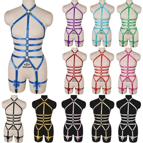 Erotic Lingerie Stocking Suspenders Belt Full Body Harness Sexy Underwear Goth Harness Sexy Body Stockings Bondage Harness Bra