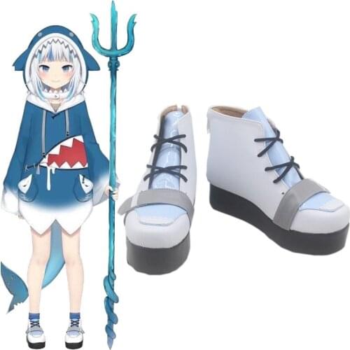 Hololive Vtuber ENG Gawr Gura Shark Cosplay Shoes Boots Halloween Carnival Cosplay Costume Accessories