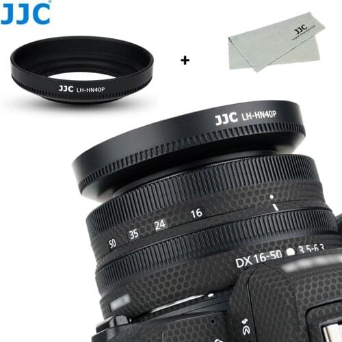 JJC ABS Screw-in Lens Hood for Nikon Z50 Camera + Nikkor Z DX 16-50 F/3.5-6.3 VR Lens Replace Nikon HN-40 Lens Shade Protector