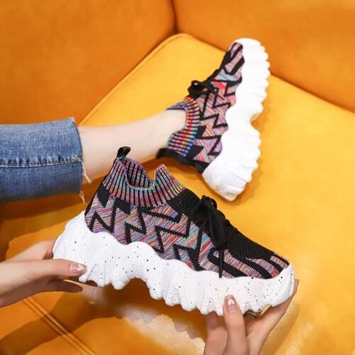 Women white mesh Shoes Platform Ladies Sneakers Breathable Women Casual Shoes Woman Fashion Height Increasing Shoes