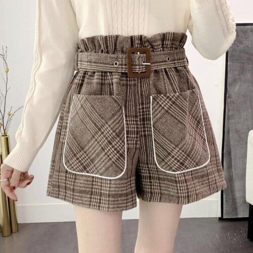 Lag hair shorts womens autumn/winter high-waisted wide-legged pants a hundred outside wearing loose-fitting boots pants tide