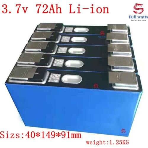 Battis 3.7v 72Ah lithium polymer battery 3.7v 70Ah 80Ah 60Ah 350A discharge battery for DIY 12v 24v 36v electric car power tools