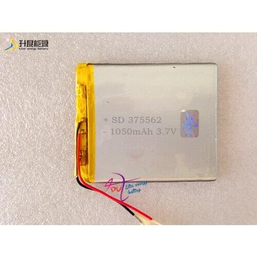 SD polymer lithium battery 375562 3.7v 1050mah rechargeable lithium ion battery