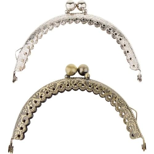 Handbag Bow Embossed Metal Half-pearl Flower Shape Accessory