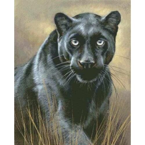 Black leopard Animal Sewing kit Top Quality Embroidery Needlework 14CT Unprinted Art Cross Stitch Kits DIY Handmade Decor