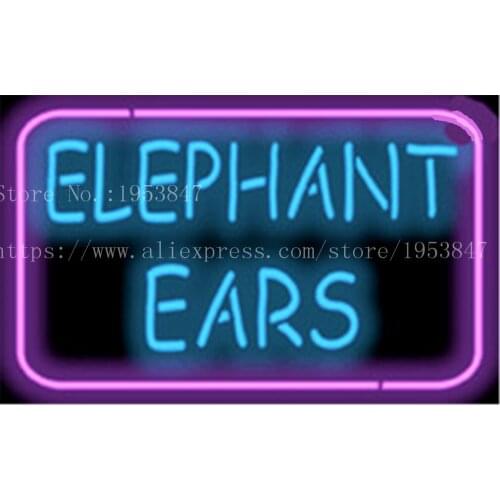 Elephant Ears Neon Sign Handcrafted Light Bar Beer Pub Club Glass Tube signs Business Signboard food Decoration 19"x15"