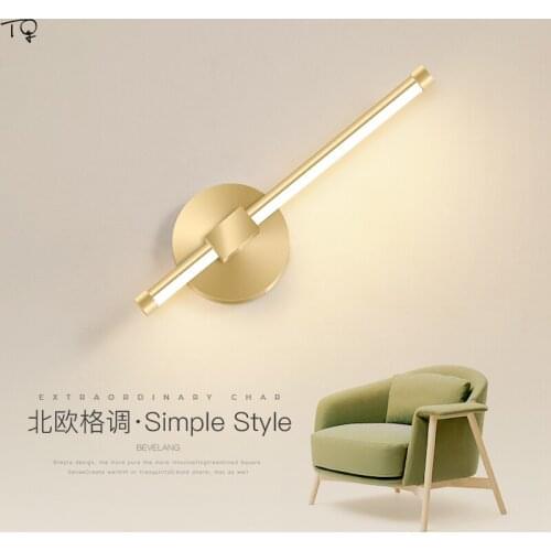 Nordic Simple Ins Gold Lustre Rotatable LED Wall Lamp Modern Creative Individual Sconce Wall Lights Living Room Hotel Bedside