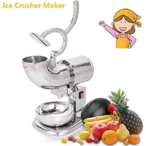 New Crushed Snowflake Shaved Ice Machine Hot Sell Ice Block Crusher Ice Grinder Stainless Steel Ice Crushing Machine