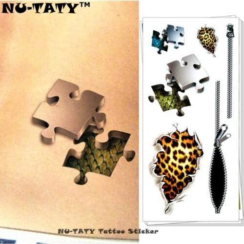 Nu-TATY Behind Human Skin 3d Temporary Tattoo Body Art Flash Tattoo Stickers 19*9cm Waterproof Tatoo Home Decor Wall Sticker