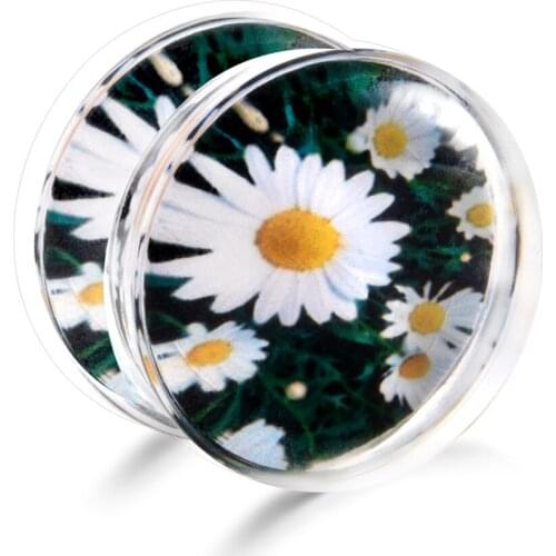 JUNLOWPY Wholesale Acrylic UV Flesh Tunnels Ear Stretcher Kit Plugs Piercing Lobe Stretchers Earring For Women Men Mix 6 Sizes