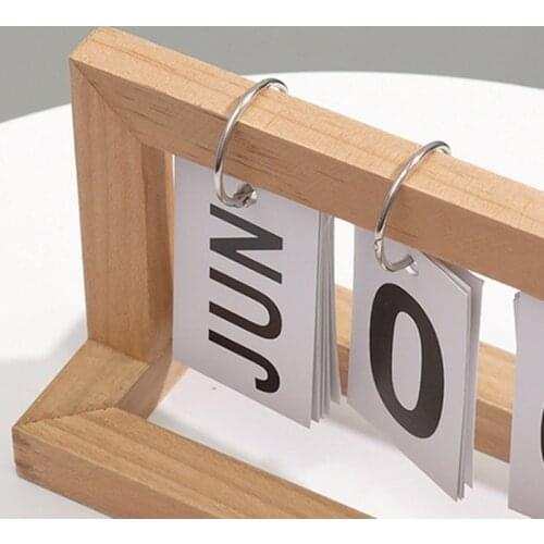 Simple Stylish Perpetual Standing Desk Calendar Metal Flip Calendar 7.87x3.54x4.72in Metal Ring Flip Calendar for Desk