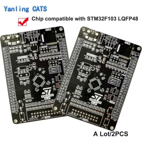 STM32F103 Arm Cortex M3 Empty Development Board DIY Welding for MCU STM32F103C8 CBT6 Discovery LQFP48 Pin Chip 2PCS ZL-01