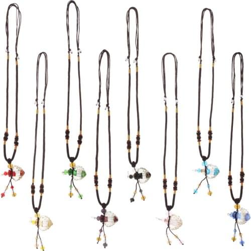 Aromatherapy Essential Oil Diffuser Necklace Perfume Necklace Bottle Handmade Small Bottles Pendant Locket Adjustable Rope